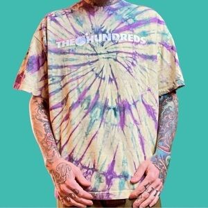 Vintage The Hundreds Custom Skate tie dye t shirt Mardi Gras colors